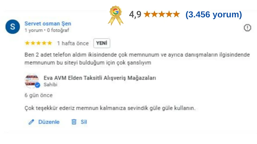 Ben 2 adet telefon aldım!