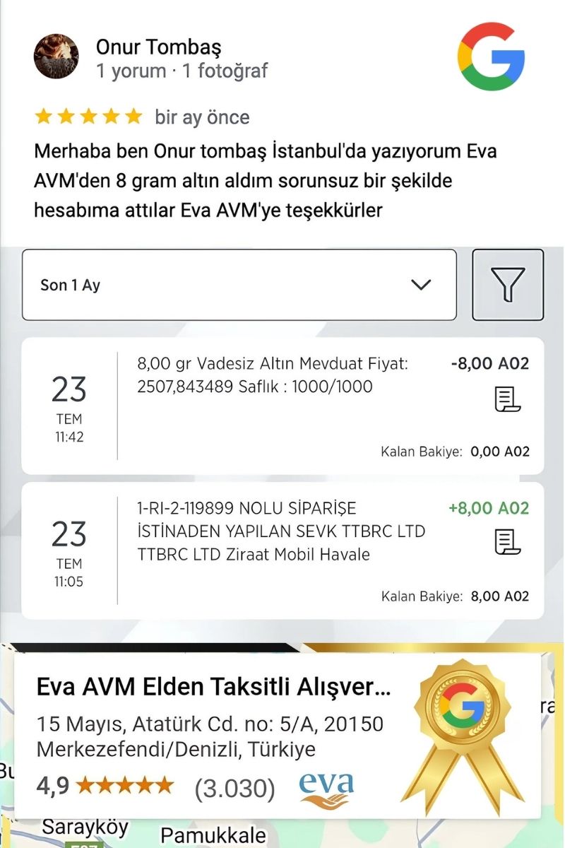 Müşteri şikayetleri. Eva AVM Güvenilir mi? Taksitle Altın alanlar.