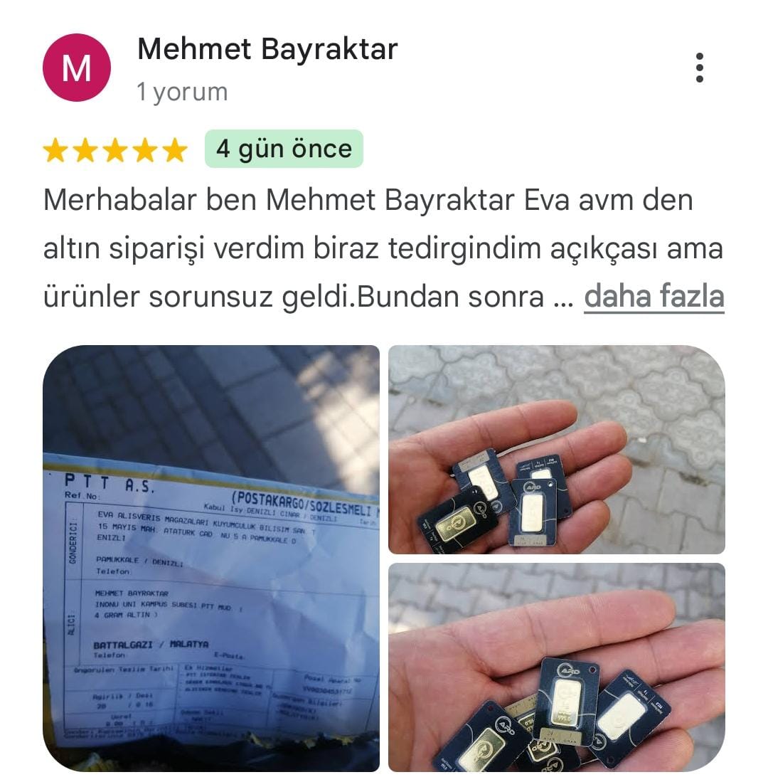 Google yorum görseli - Mehmet Bayraktar