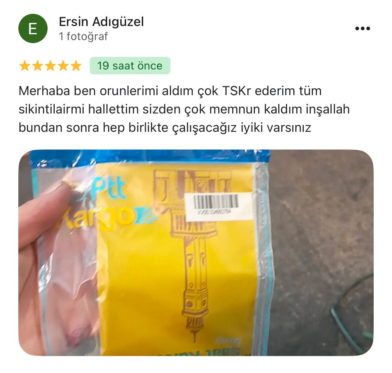 Google yorum görseli - Ersin Adıgüzel