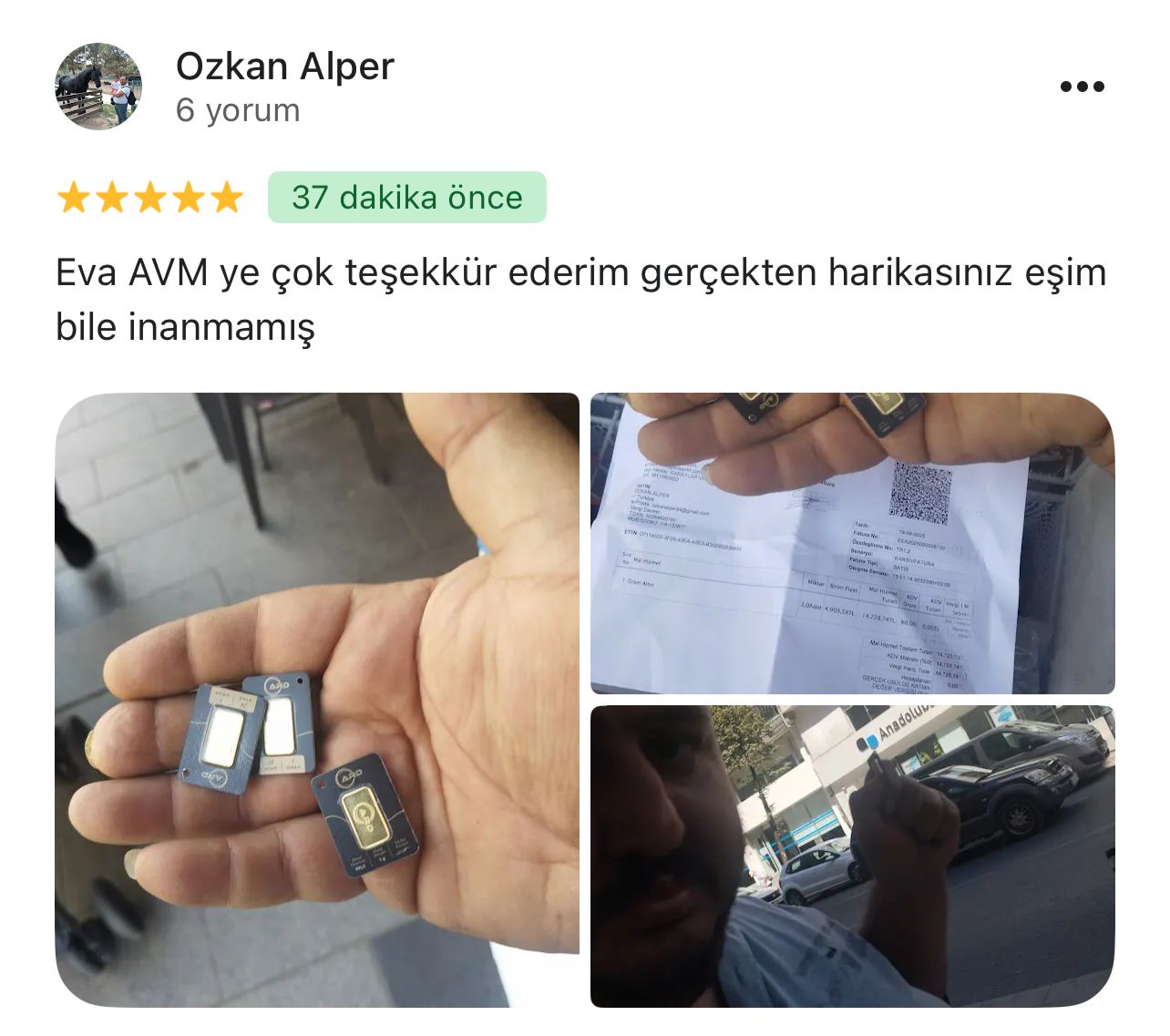 Google yorum görseli - Ozkan Alper