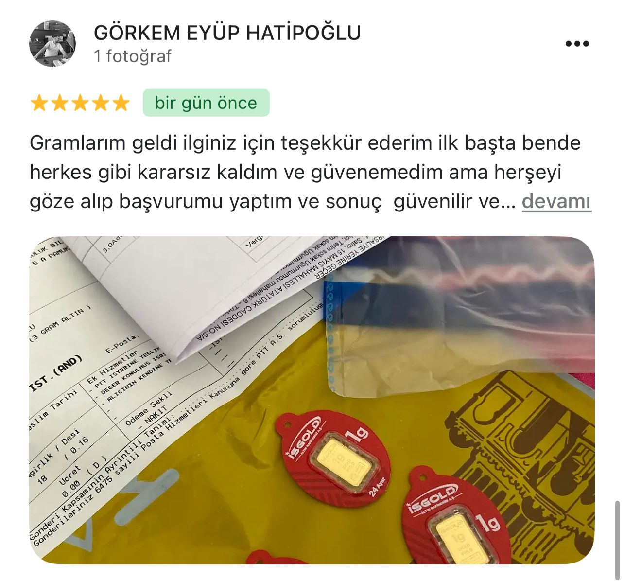 Google yorum görseli - GÖRKEM EYÜP HATİPOĞLU