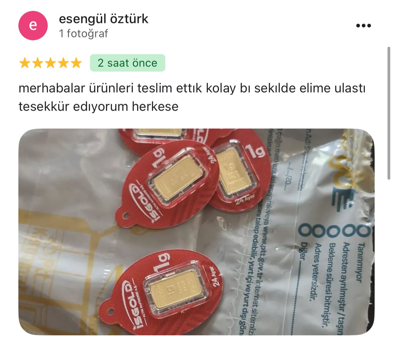 Google yorum görseli - esengül öztürk