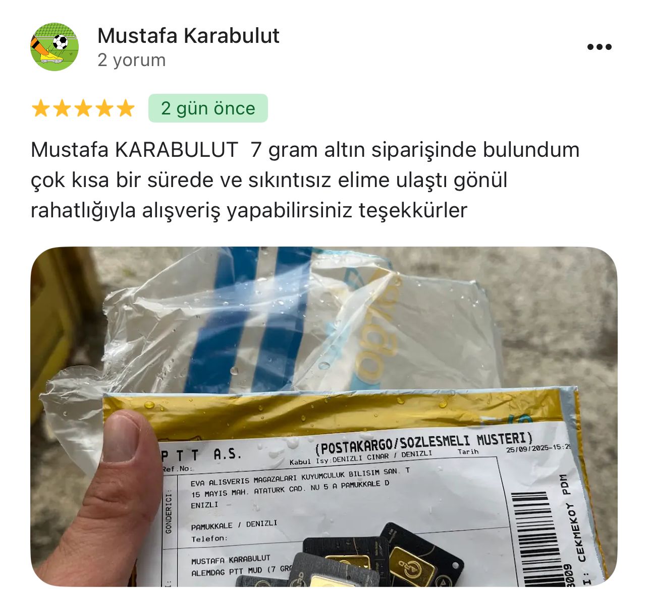 Google yorum görseli - Mustafa Karabulut