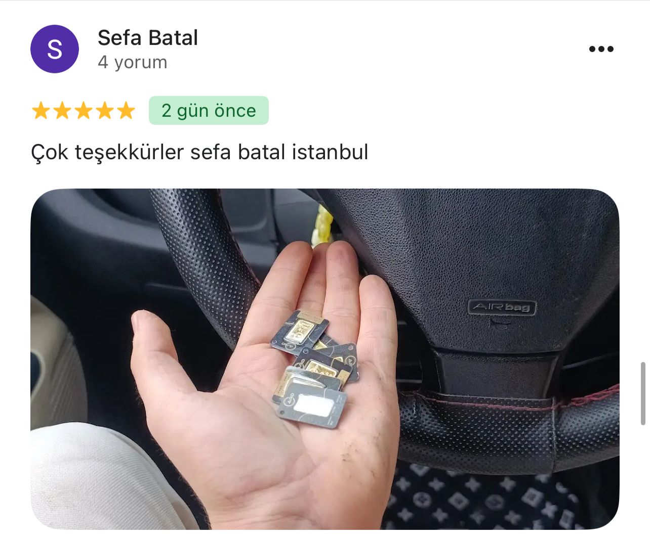 Google yorum görseli - Sefa Batal
