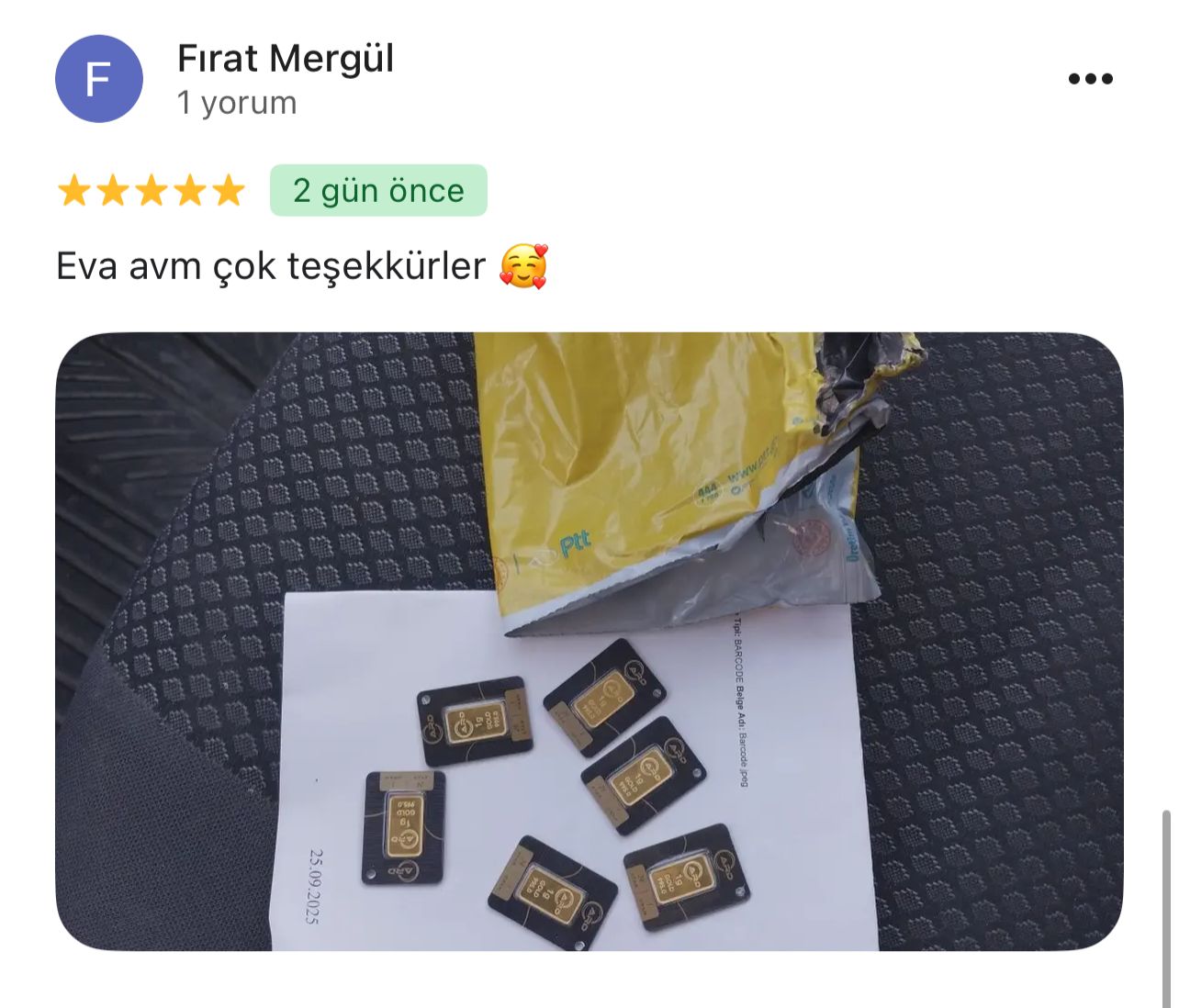 Google yorum görseli - Fırat Mergül