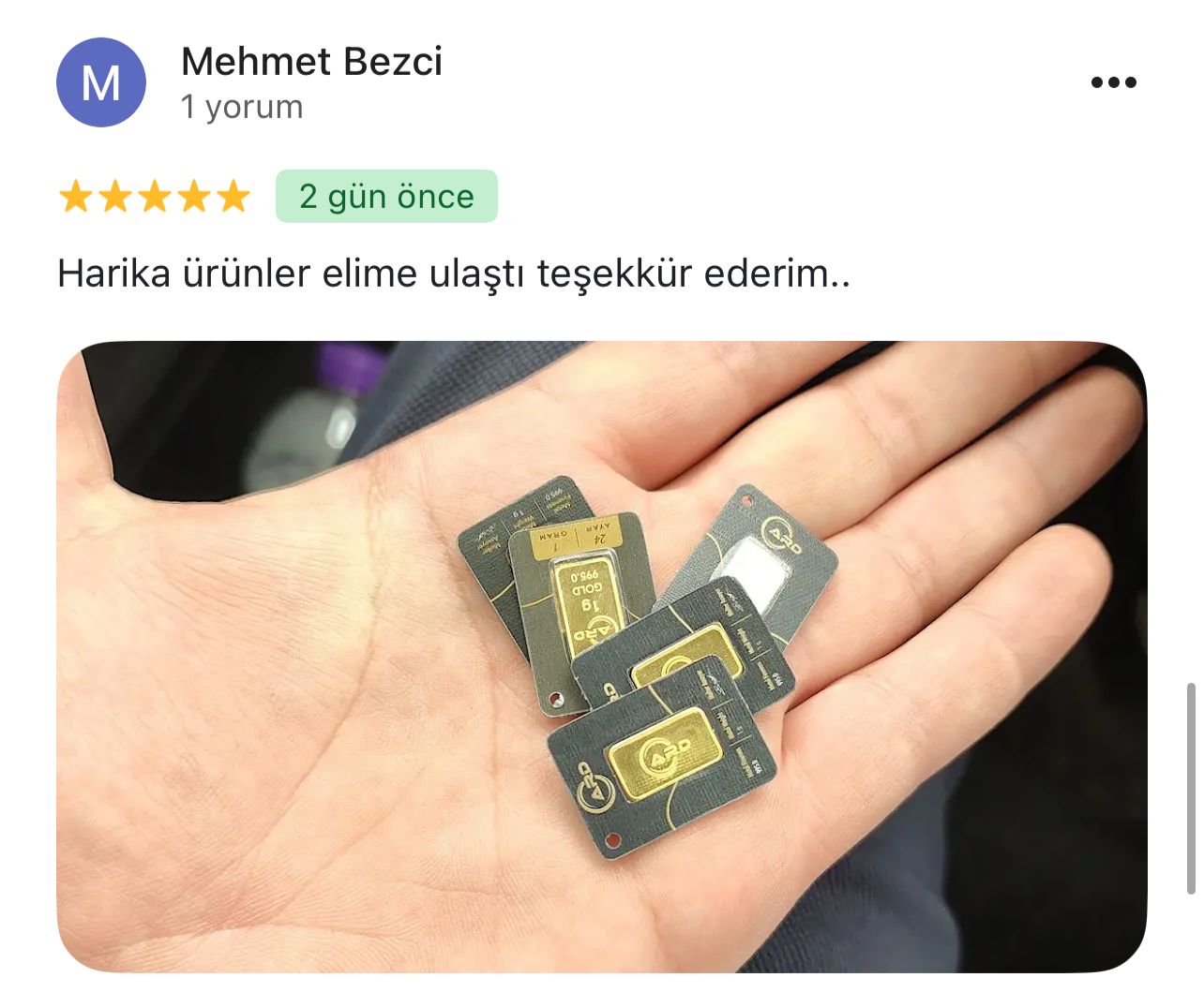 Google yorum görseli - Mehmet Bezci