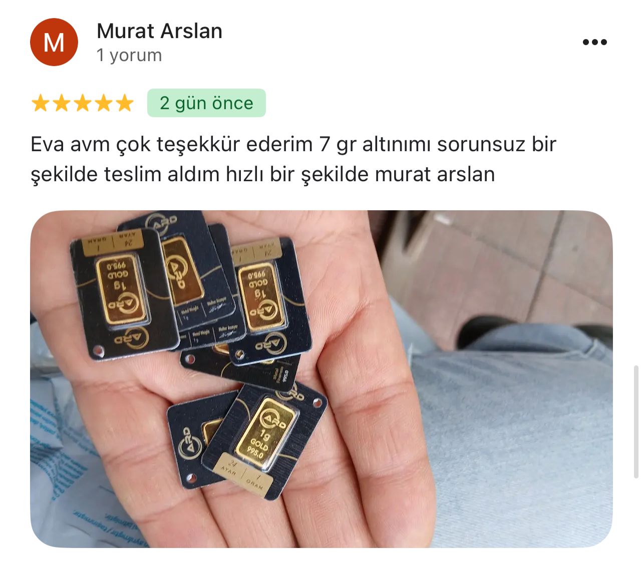 Google yorum görseli - Murat Arslan