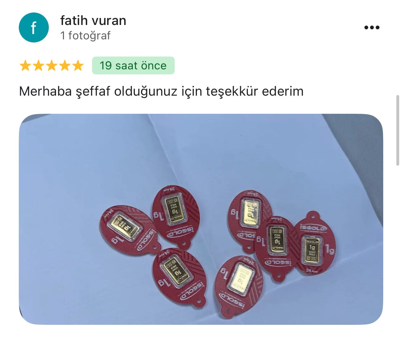 Google yorum görseli - fatih vuran