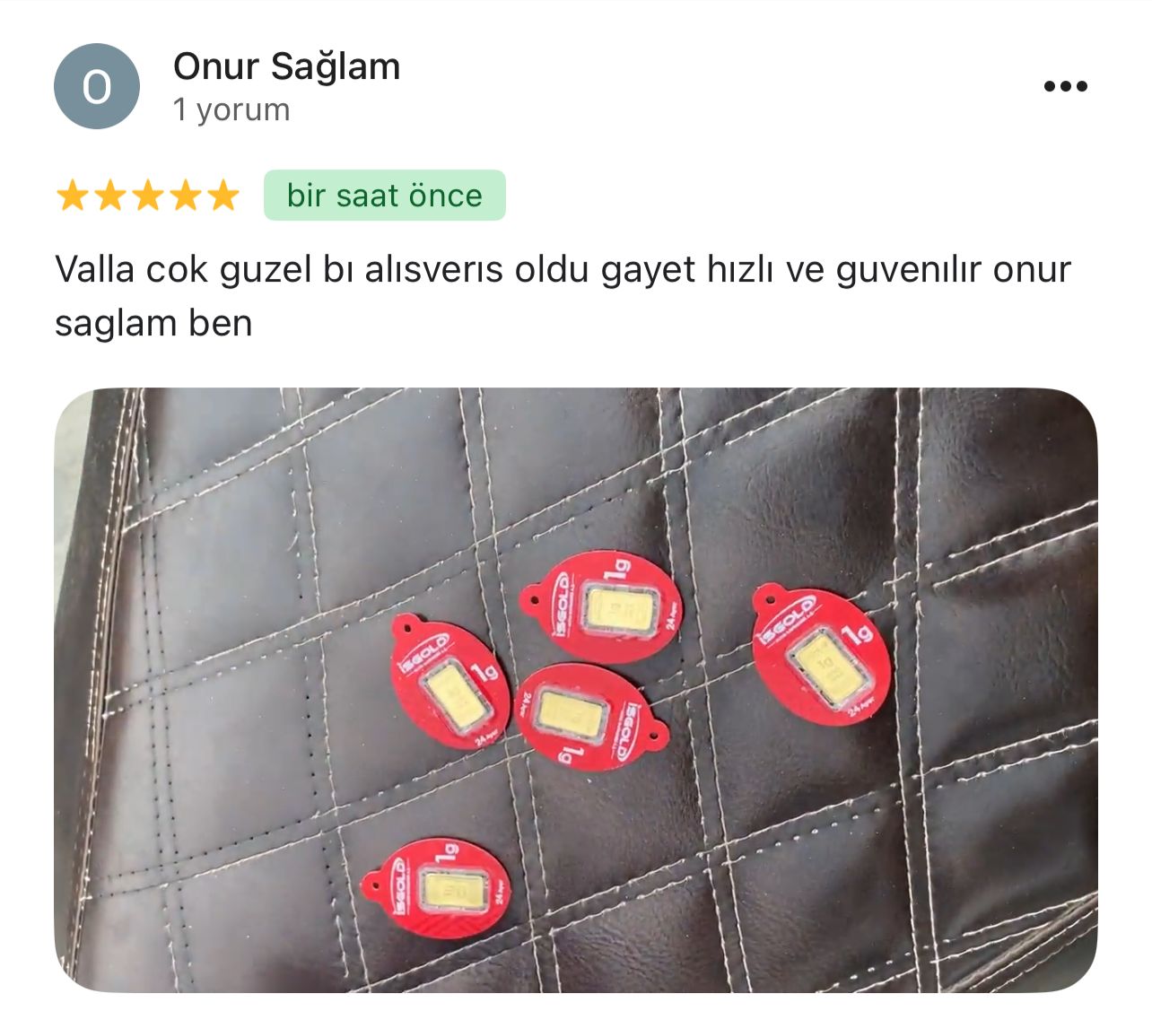 Google yorum görseli - Onur Sağlam