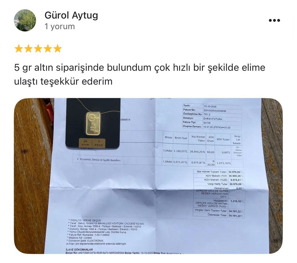 Google yorum görseli - Gürol Aytug