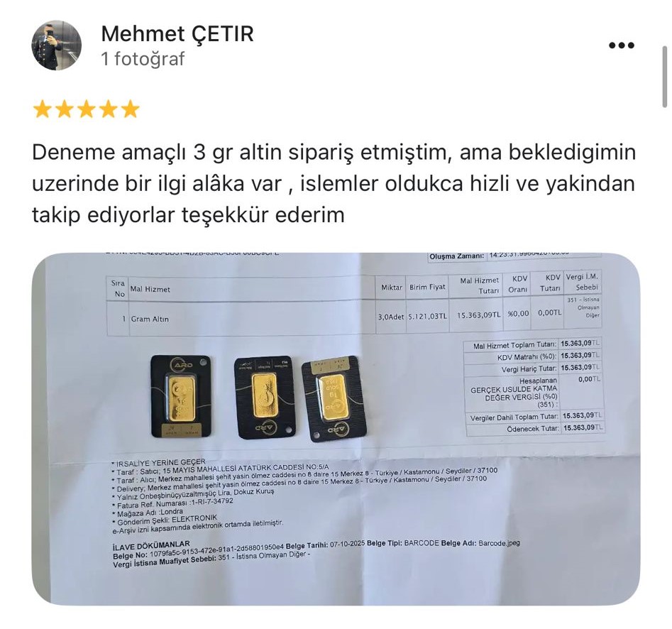 Google yorum görseli -    Mehmet ÇETIR