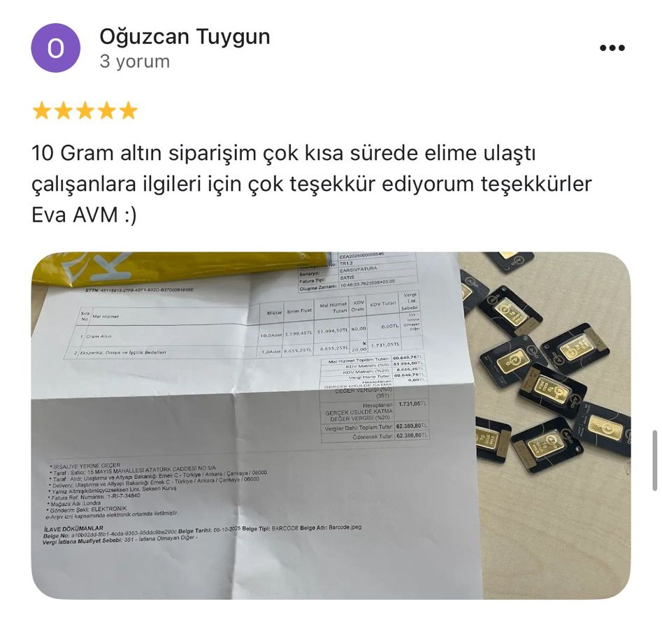 Google yorum görseli -    Oğuzcan Tuygun