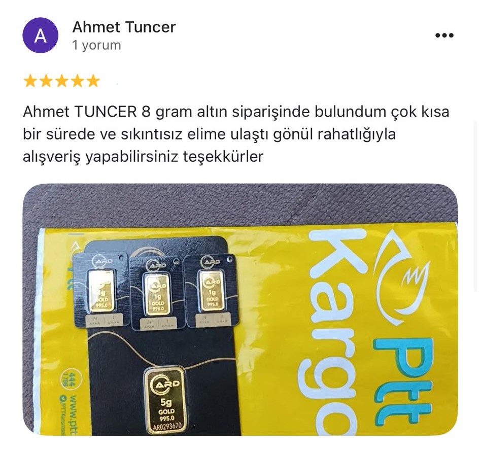 Google yorum görseli -    Ahmet Tuncer