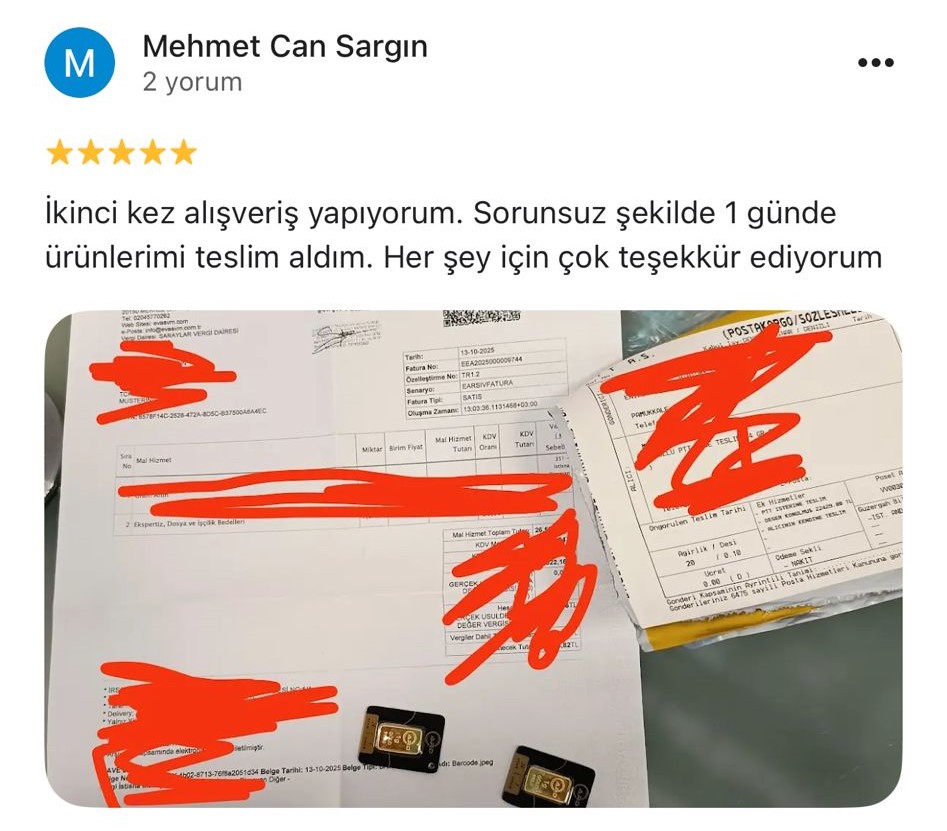 Google yorum görseli - Mehmet Can Sargın