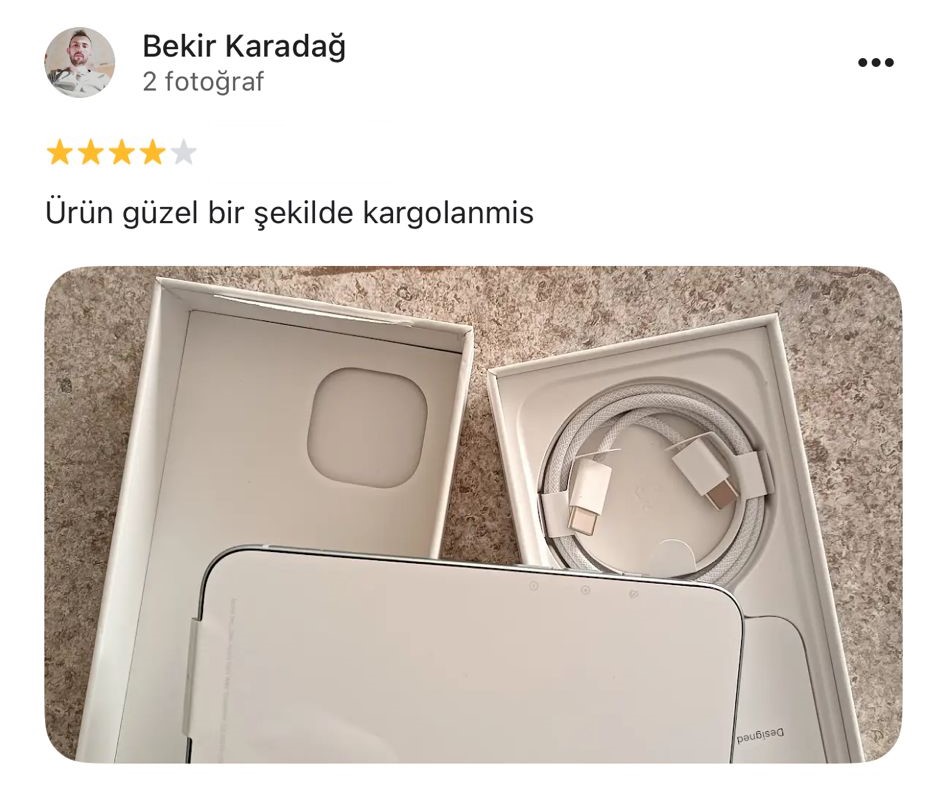 Google yorum görseli -    Bekir Karadağ