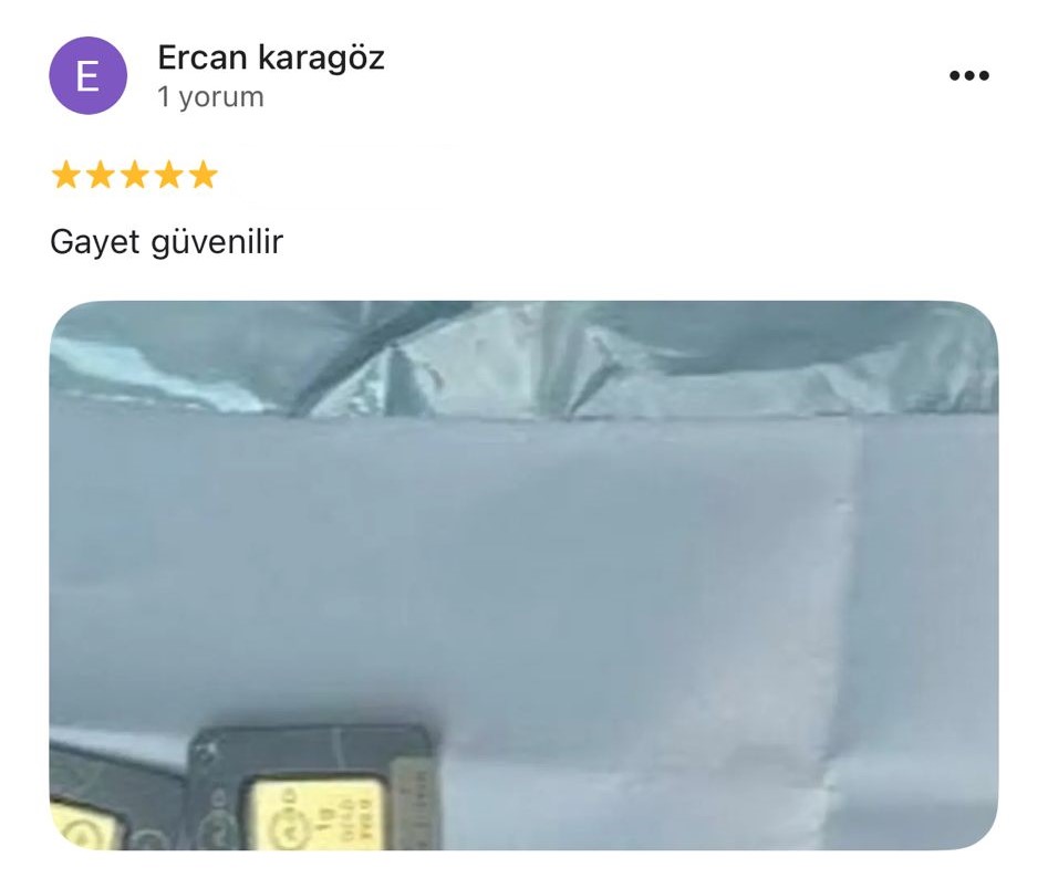 Google yorum görseli - Ercan karagöz