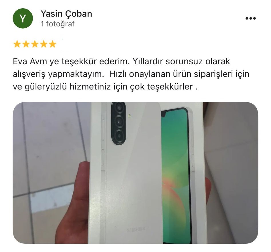 Google yorum görseli - Yasin Çoban