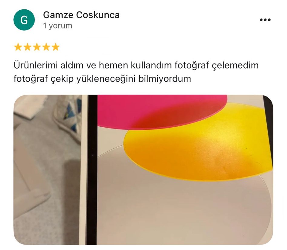 Google yorum görseli - Gamze Coskunca