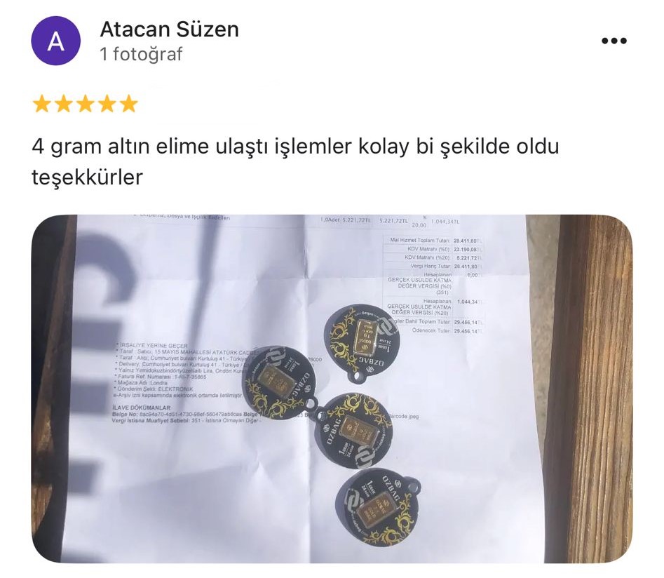 Google yorum görseli - Atacan Süzen