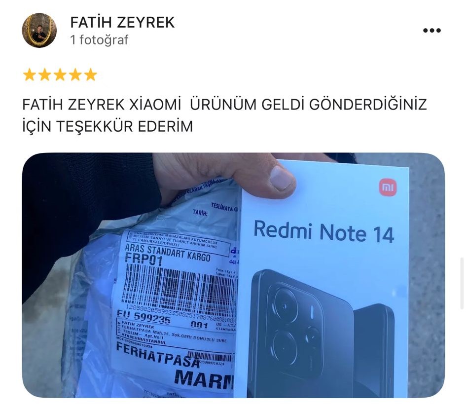 Google yorum görseli -    FATİH ZEYREK