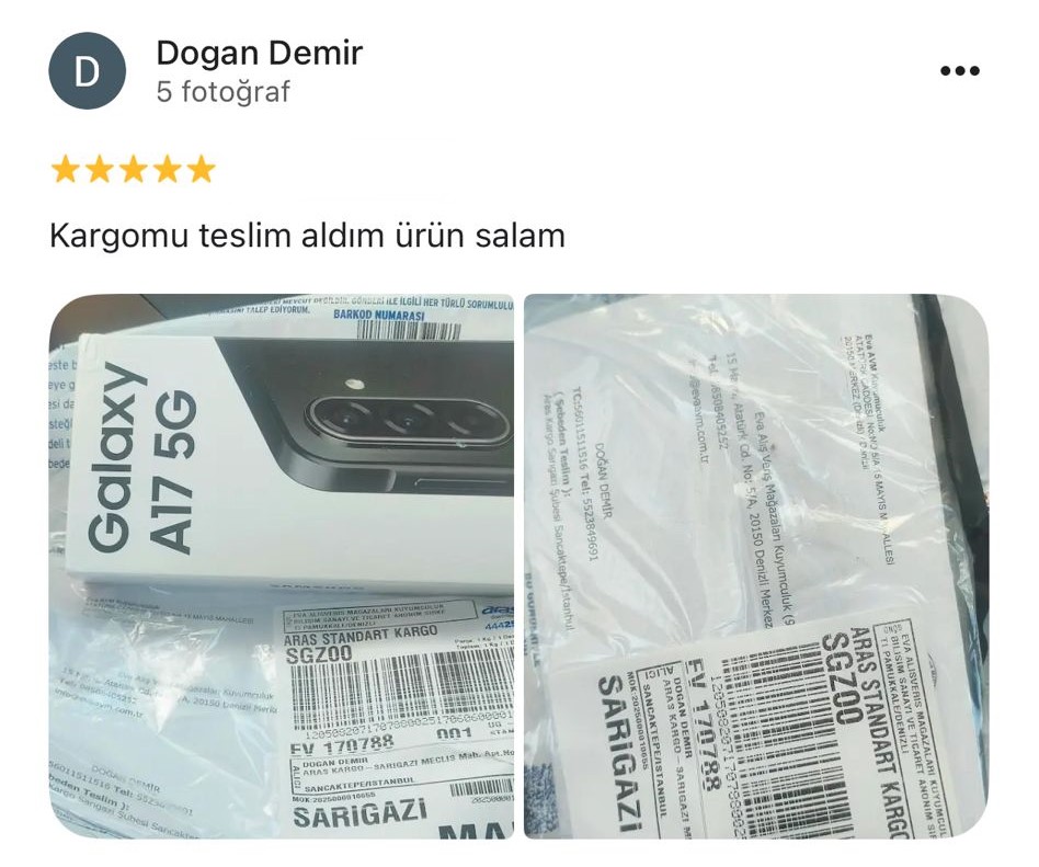 Google yorum görseli - Dogan Demir