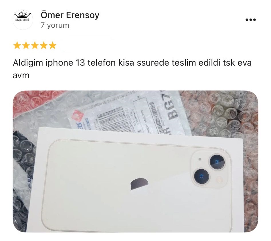 Google yorum görseli - Ömer Erensoy