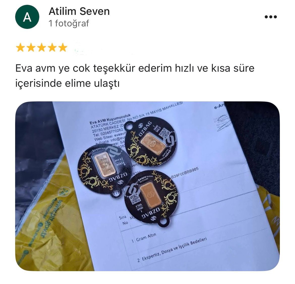 Google yorum görseli - Atilim Seven 
