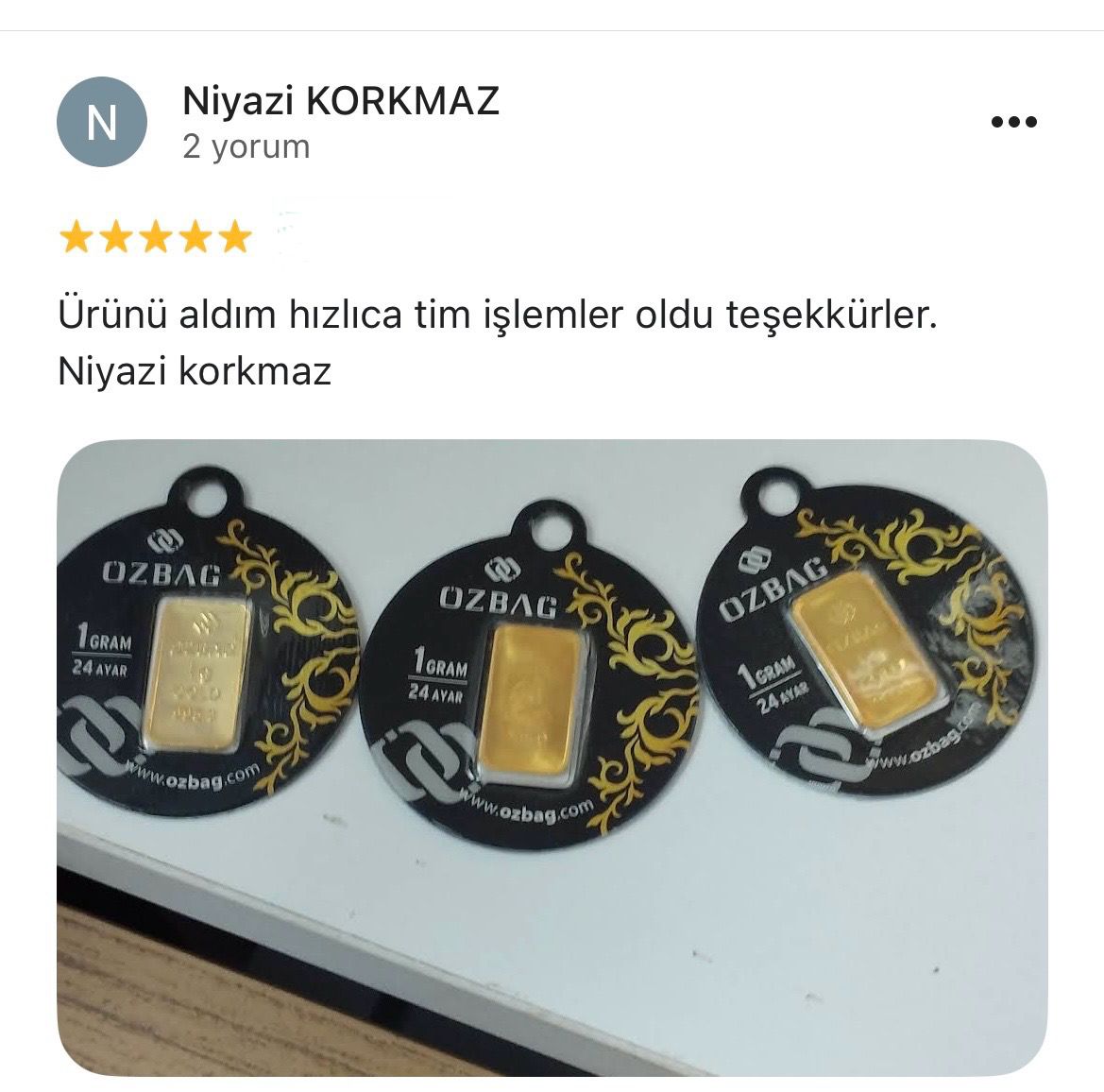 Google yorum görseli - Niyazi KORKMAZ