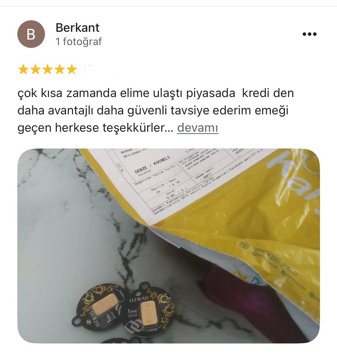 Google yorum görseli - Berkant Öztürk