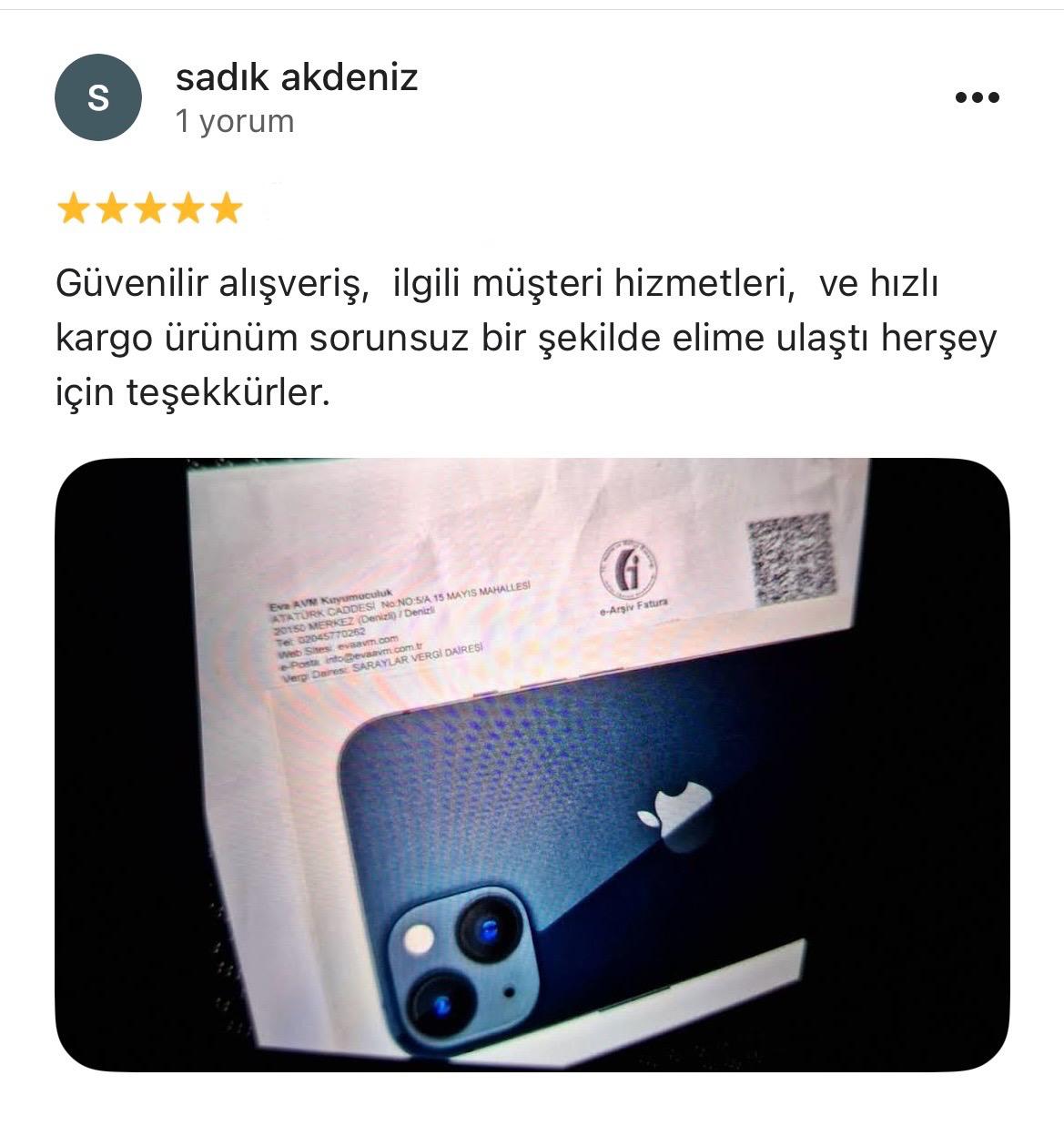 Google yorum görseli - Sadık akdeniz