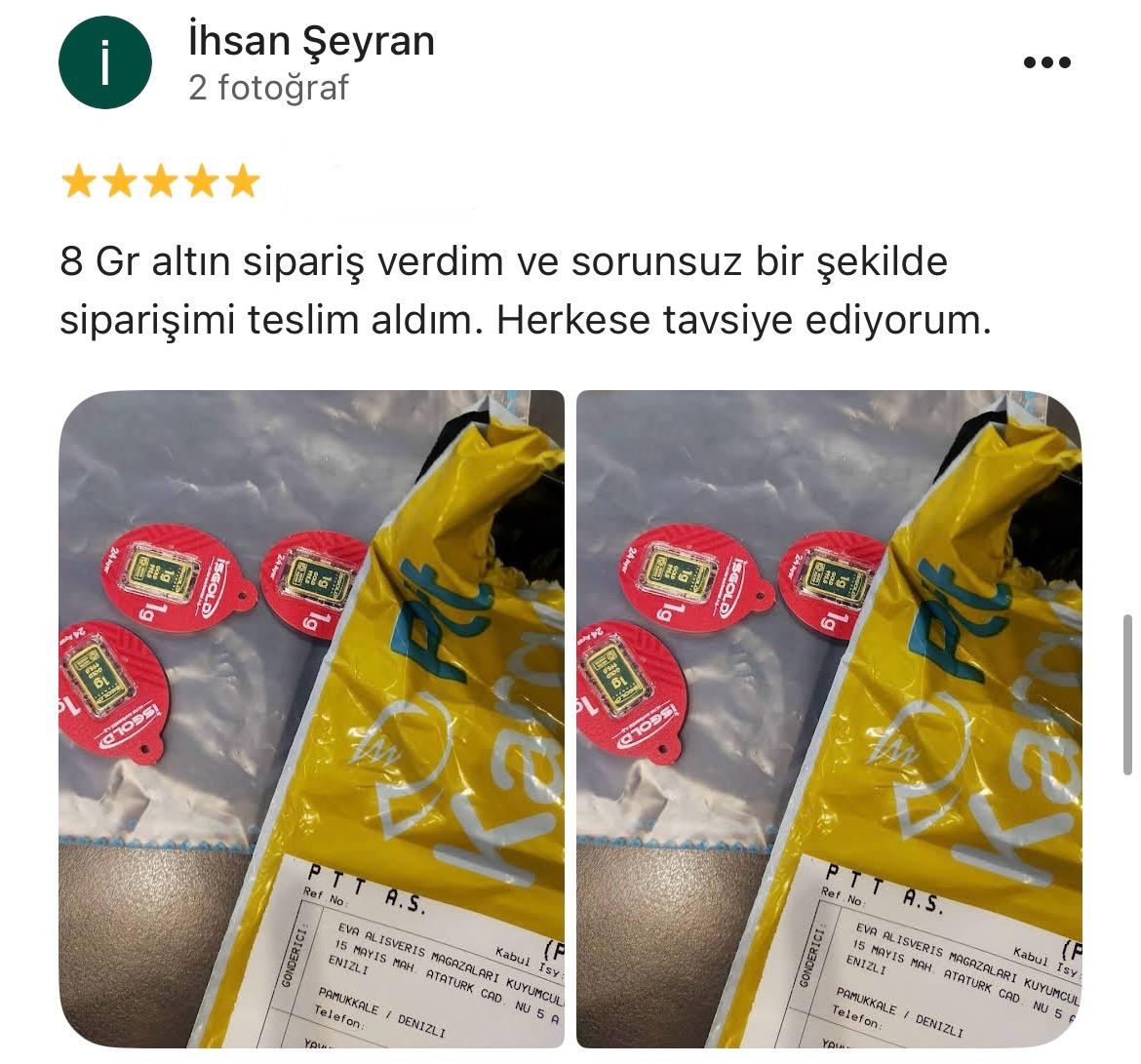 Google yorum görseli - İhsan şeyran