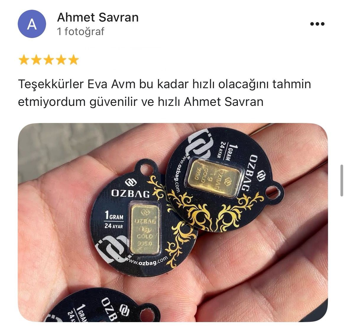 Google yorum görseli - Ahmet Savran