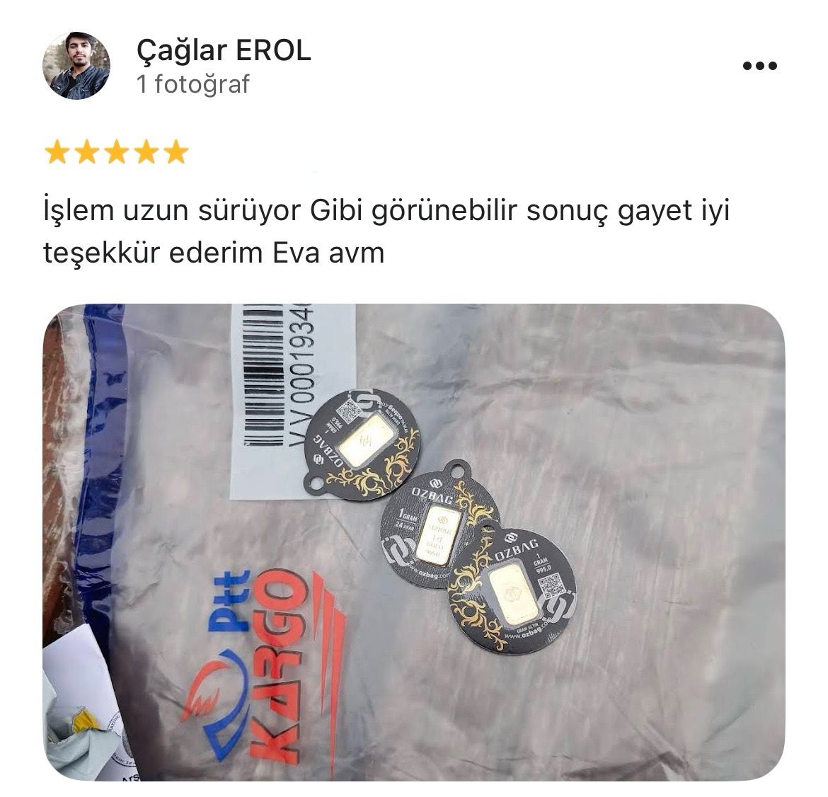 Google yorum görseli - Çağlar EROL