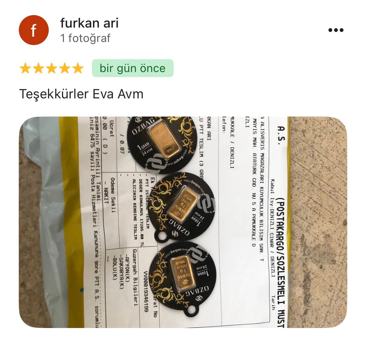 Google yorum görseli - furkan ari