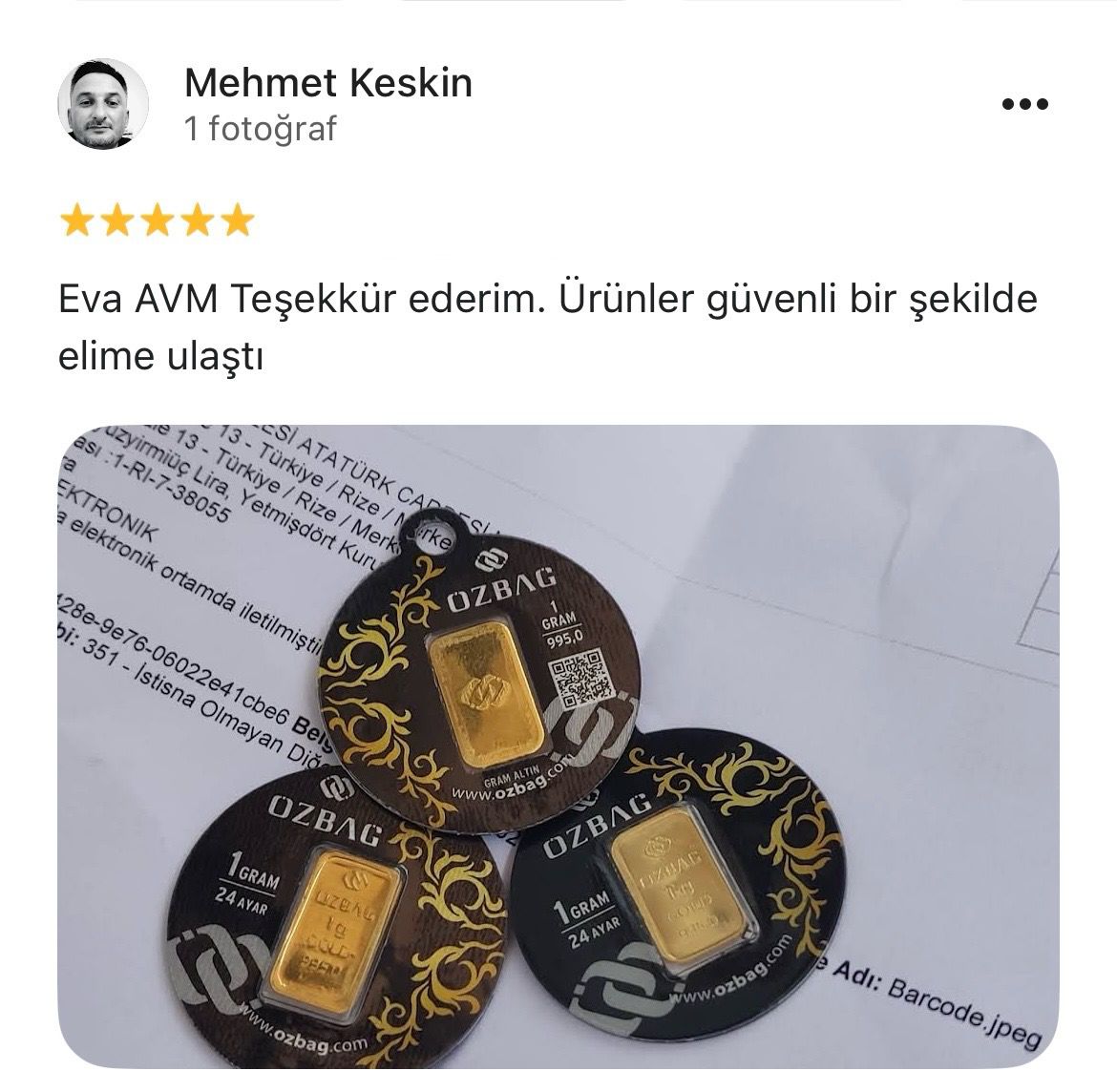 Google yorum görseli - Mehmet Keskin