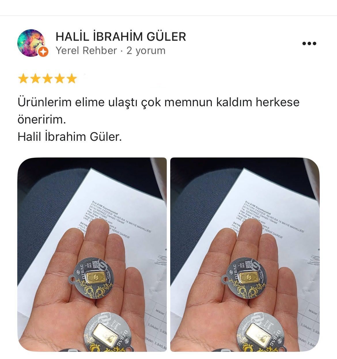 Google yorum görseli - Halil İbrahim Güler.