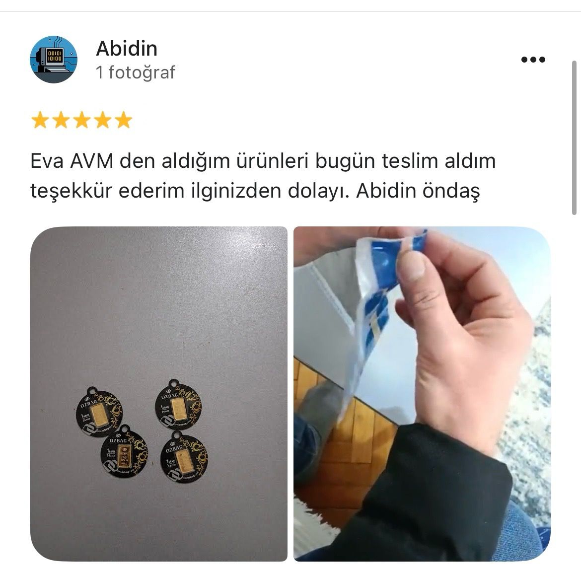 Google yorum görseli - Abidin öndaş