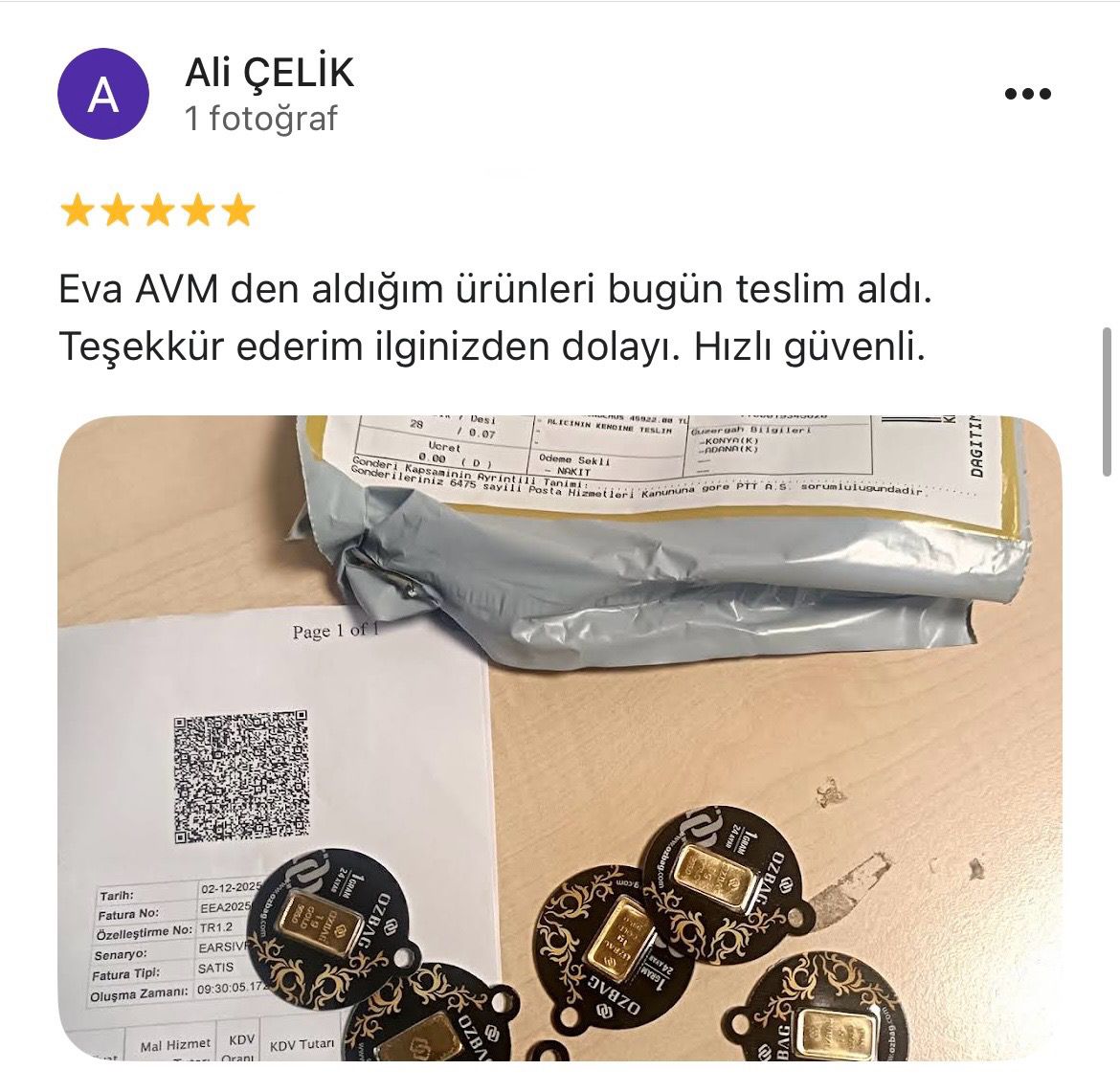 Google yorum görseli - ALİ ÇELİK