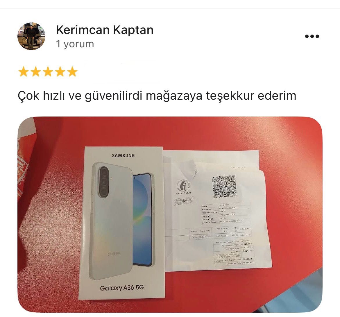 Google yorum görseli - KERİMCAN KAPTAN 