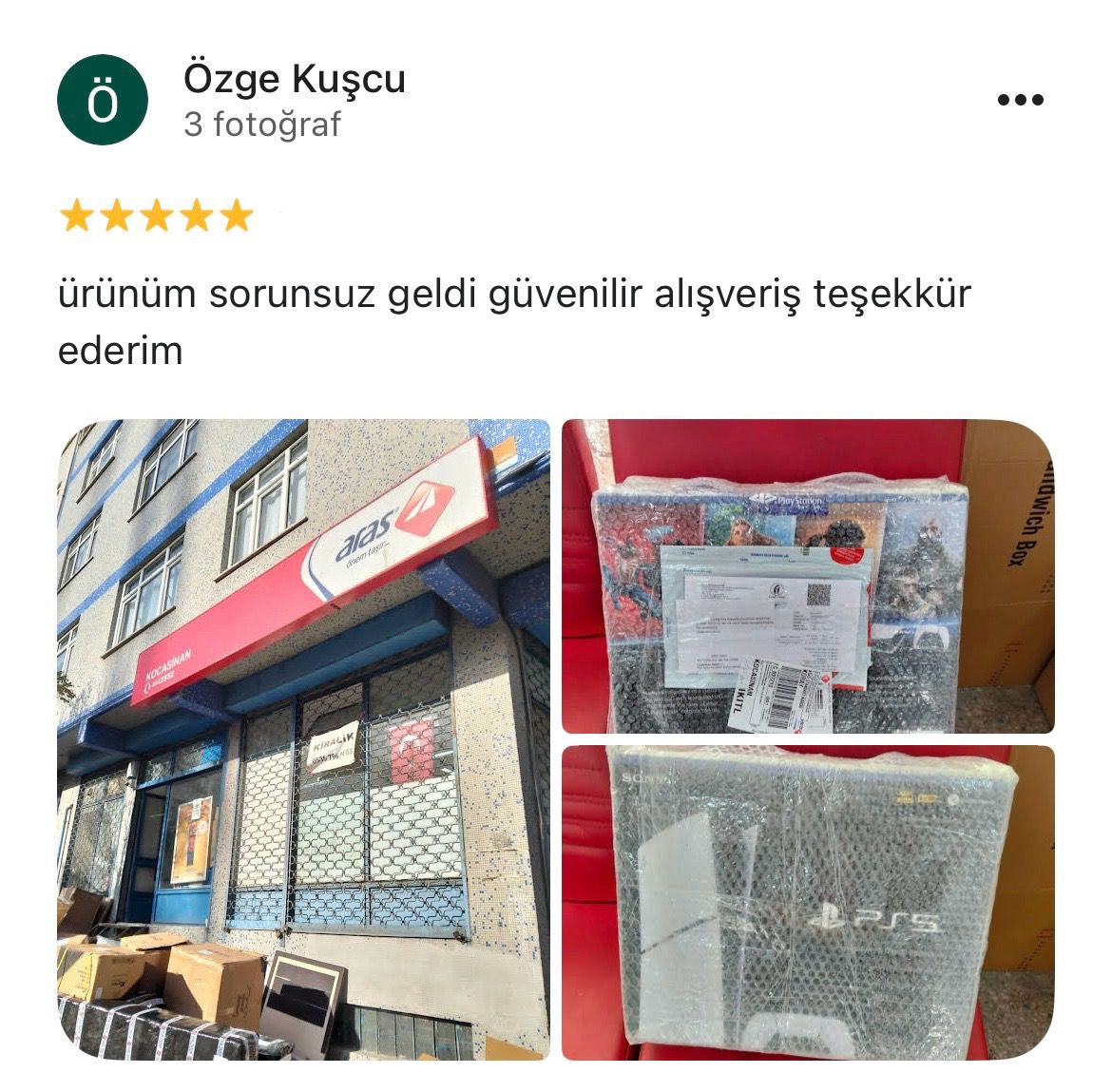 Google yorum görseli - Özge kuşçu