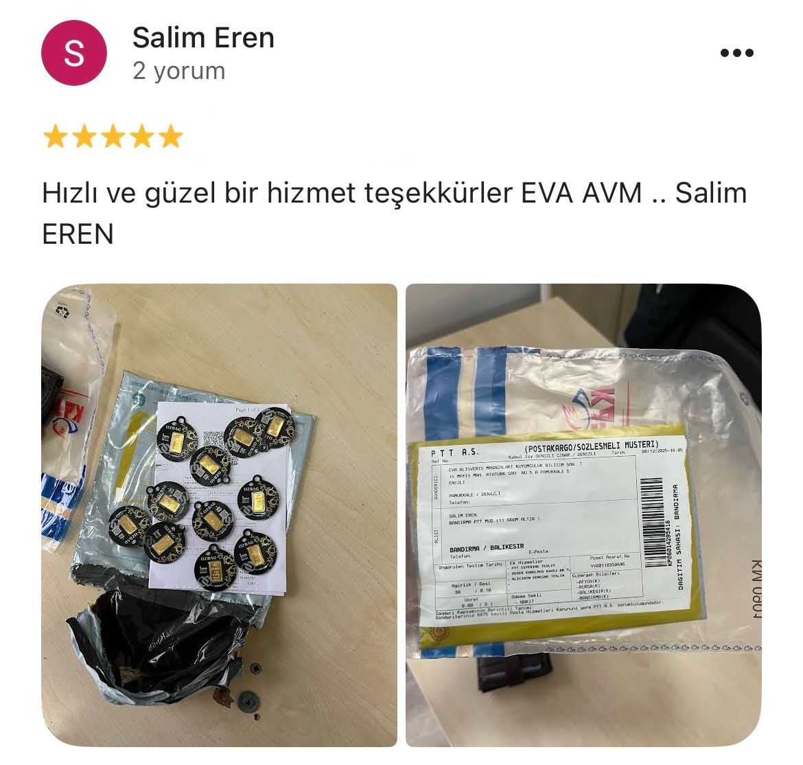 Google yorum görseli - Salim EREN