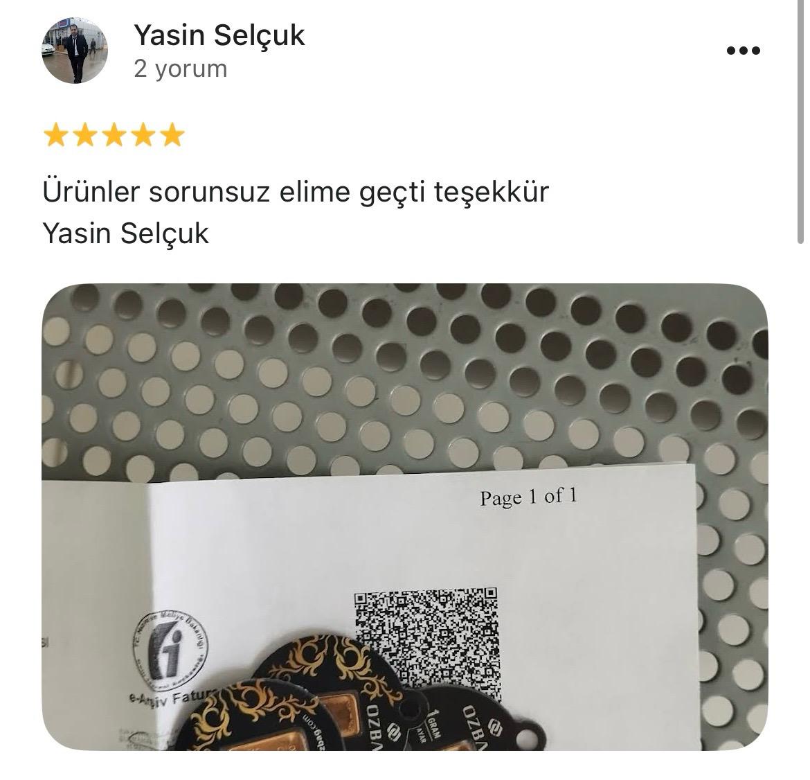 Google yorum görseli - Yasin Selçuk