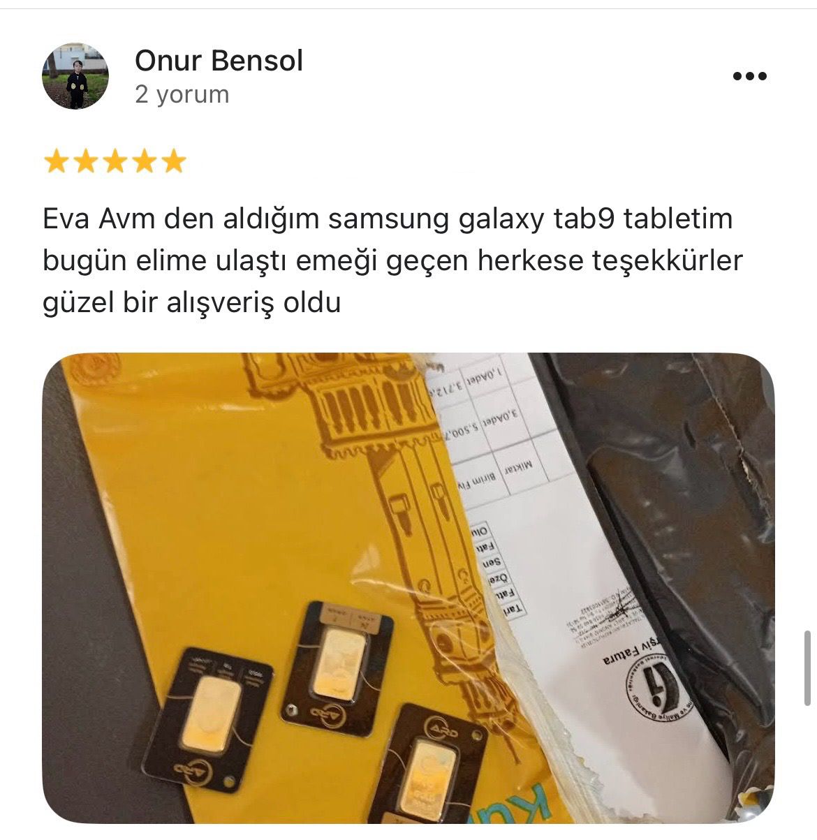 Google yorum görseli - Onur BENSOL