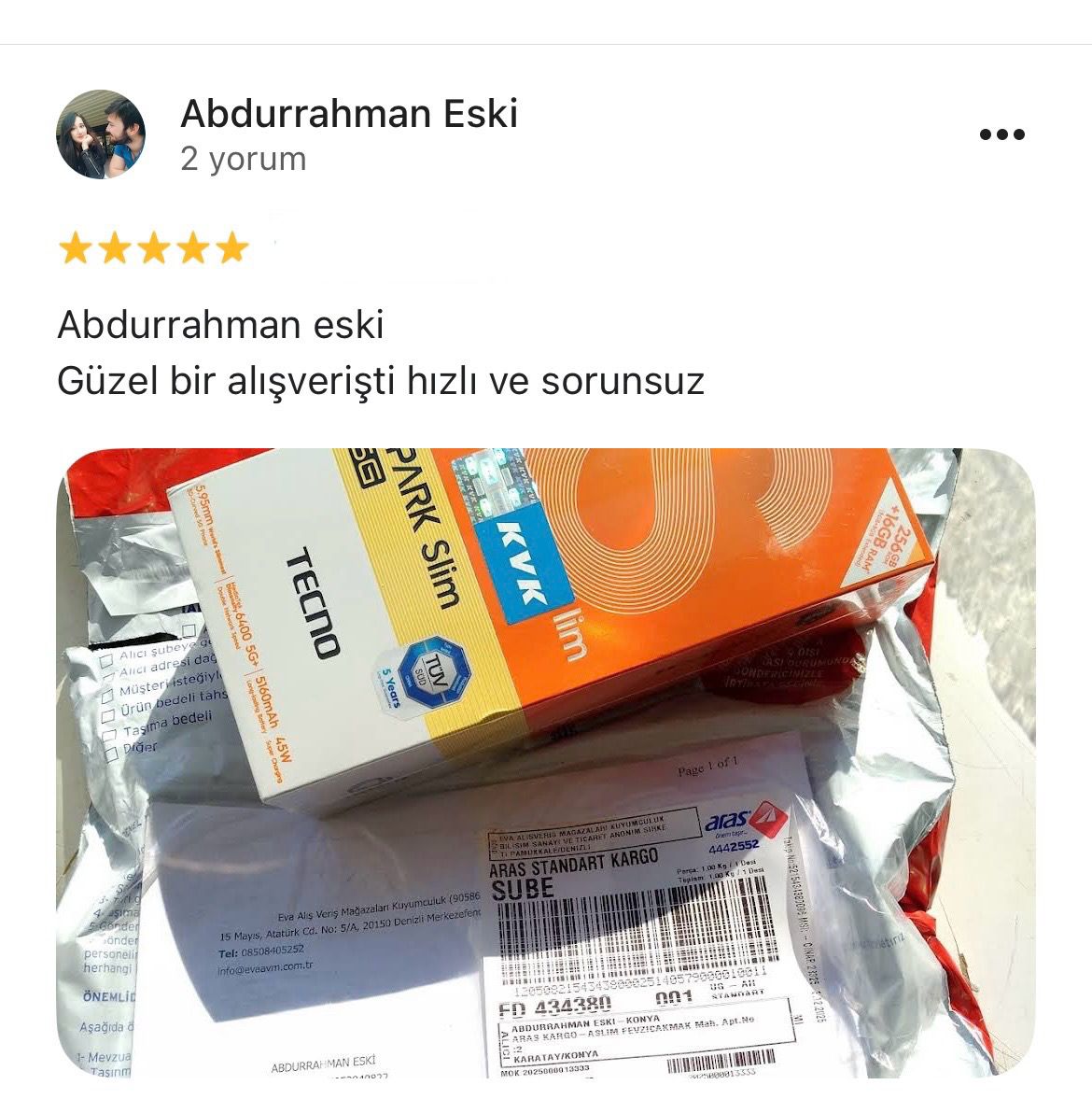 Google yorum görseli - Abdurrahman eski