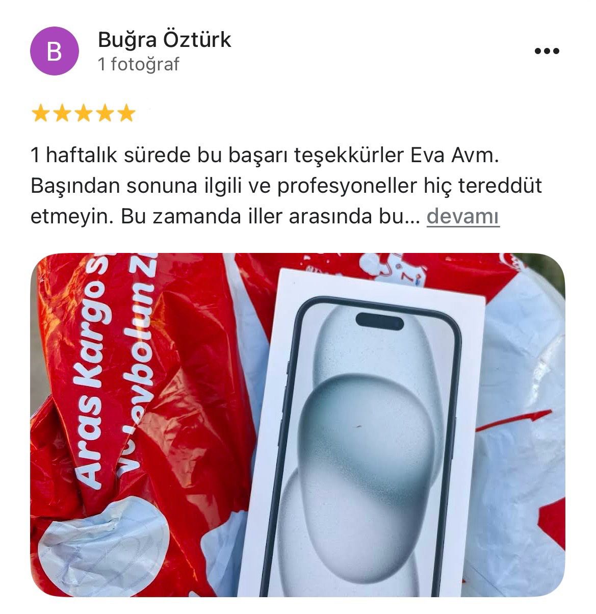 Google yorum görseli - Buğra Öztürk