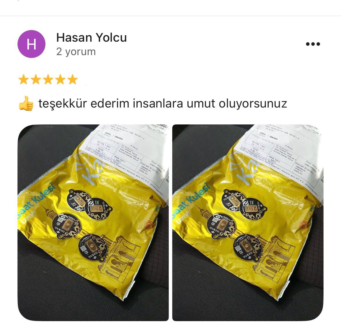 Google yorum görseli - Hasan Yolcu