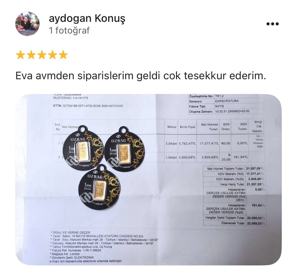 Google yorum görseli - aydoğan KONUŞ