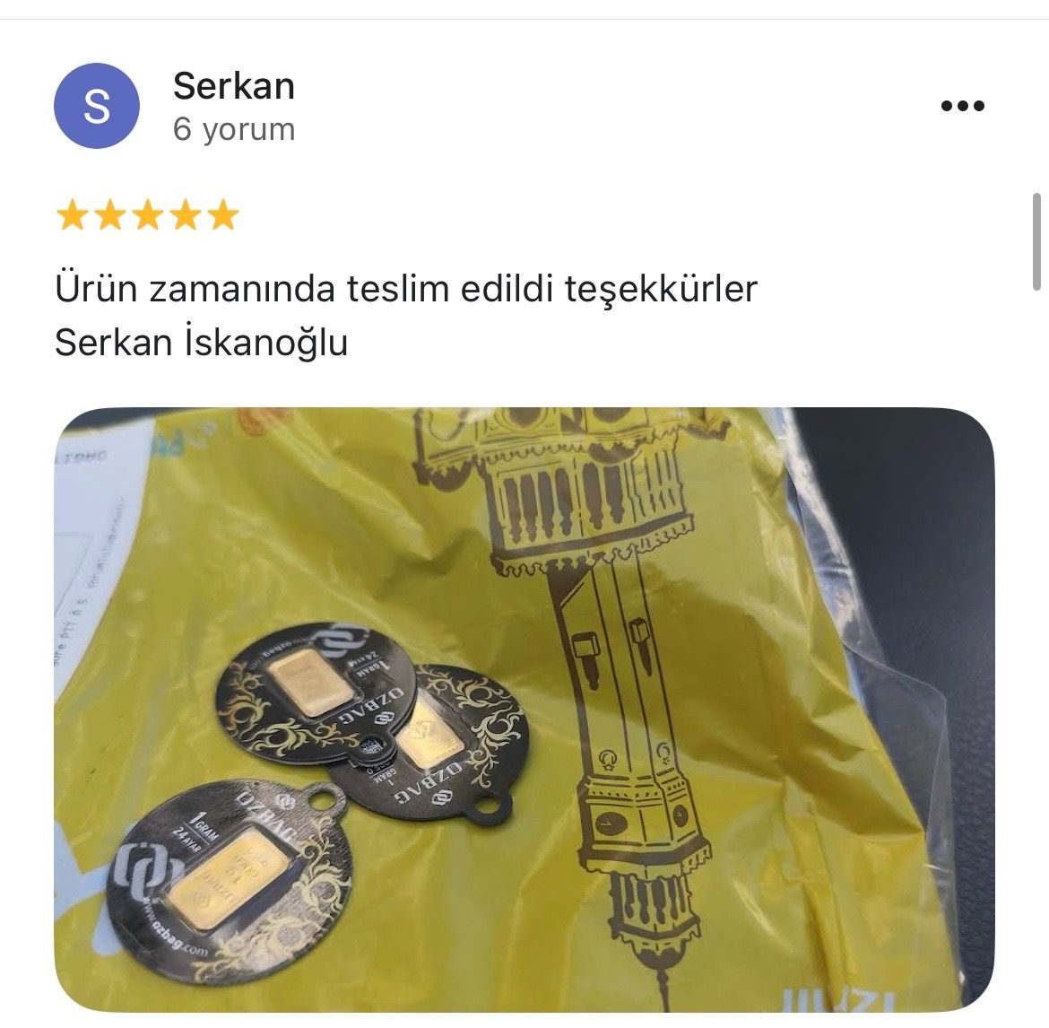 Google yorum görseli - Serkan İskanoğlu
