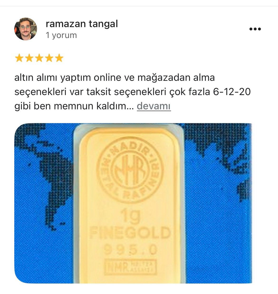 Google yorum görseli - Ramazan tangal